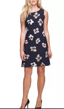 Tommy Hilfiger women’s blue floral sleeveless A-Line dress NWT (size 16)